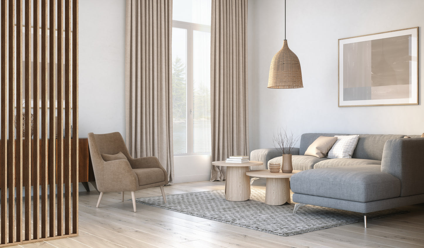 Kit Parete Divisoria in MDF Natural – 275x58 cm