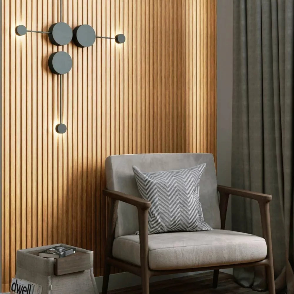 Parete con doghe 3D Legno in MDF Teak – 119x16x2750 mm
