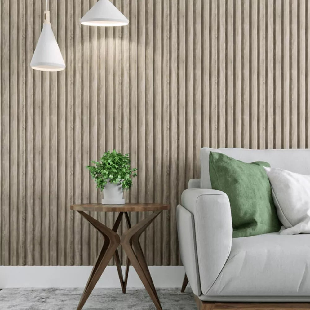 Parete con doghe 3D Legno in MDF Vintage – 119x16x2750 mm