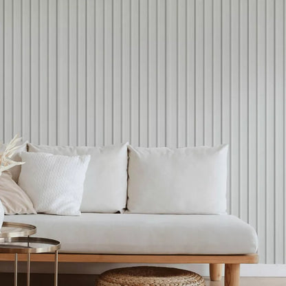 Parete con doghe 3D Legno in MDF White – 119x16x2750 mm
